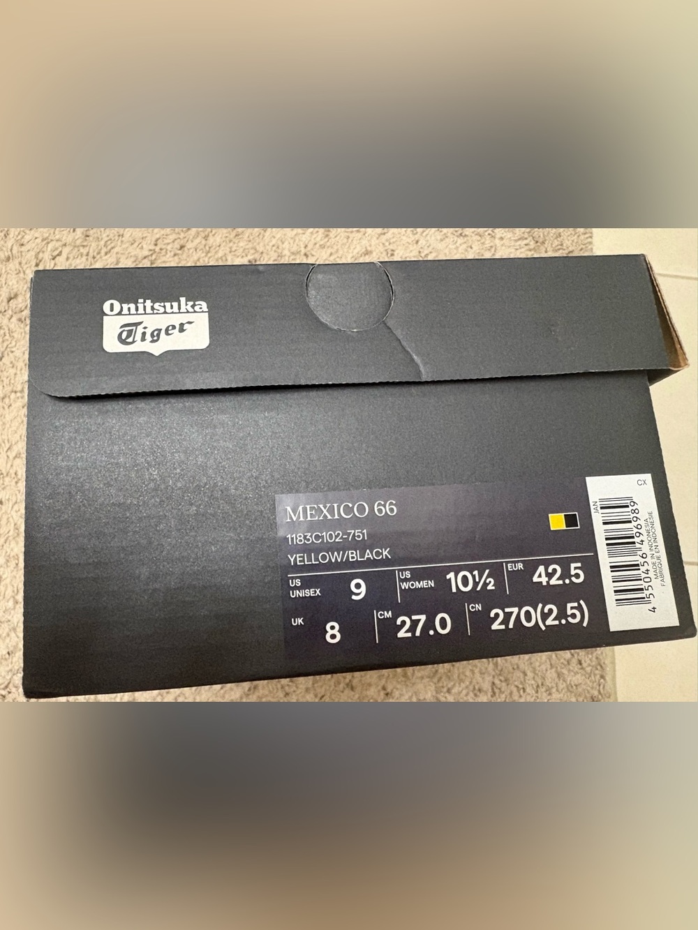 Onitsuka Tiger Yellow/Black Mexico 66 Sneakers -Unisex. Excellent condition. - Picture 6 of 6